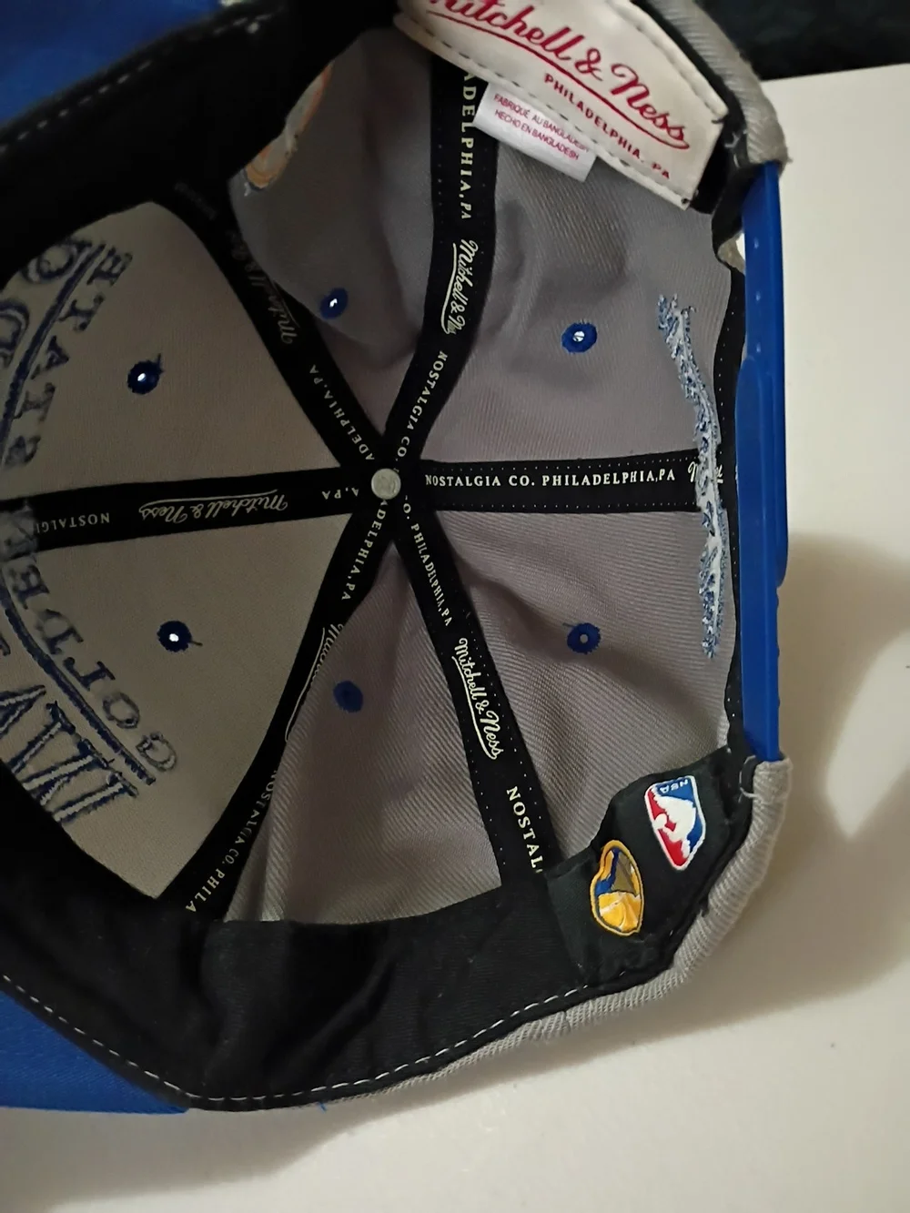 Golden State Warriors Grey and Blue Embroidered Snapback